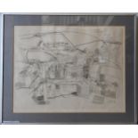 BRYAN INGHAM (1936 - 1997), 'WEST RIDING LANDSCAPE', ETCHING, 82 x 68 cm