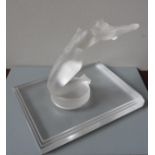 a RENE LALIQUE CHRYSIS NUDE BOOKEND, signed on corner edge of plinth, 12cm high