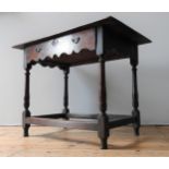 A RARE 17TH CENTURY PADOUK WOOD SIDE TABLE