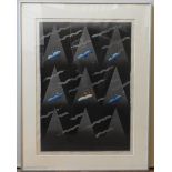 AKIRA KUROSAKI (1937-2019), 'TRACES OF THE WIND', WOODCUT, 47 x 66 cm