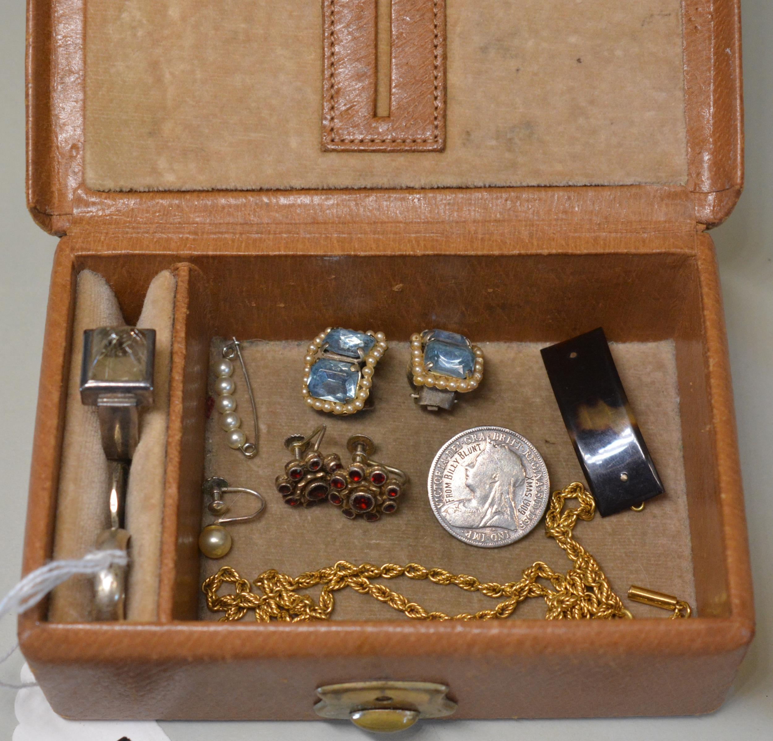 A MIXED LOT OF JEWELLERY Including silver rings, a silver bangle, a gilt metal bangle, a gilt - Image 2 of 3
