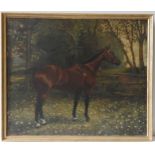 P HASELL, A CHESTNUT HORSE IN A WILDFLOWER MEADOW, oil on canvas, signed and dated '97, 49 x 60