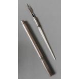 AN AMERICAN STERLING SILVER 'SWAN PEN' AND SILVER DIP PEN, the swan pen by Marie, Todd and Bard, New