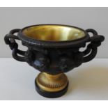 A PATINATED AND GILT BRONZE MODEL OF THE WARWICK VASE, by the Barbadienne foundry, inscribed along