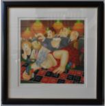 BERYL COOK (1926-2008) 'ROULETTE' SIGNED LIMITED LITHOGRAPH, signed in pencil in lower right