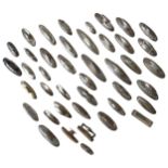 A COLLECTION OF FORTY THREE VINTAGE SILVER MOUNTED NAIL BUFFERS, various shapes and sizes