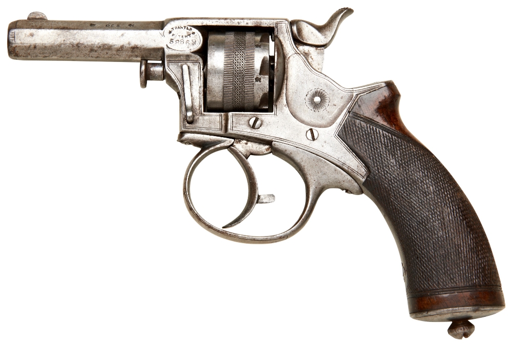 A TRANTER PATENT RIMFIRE SEVEN SHOT REVOLVER the frame stamped ‘Tranter Patent 58869’ and - Image 2 of 2