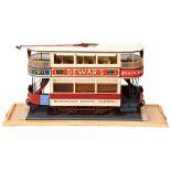 A METROPOLITAN ELECTRIC TRAMWAYS MODEL TRAM NO.51 MUSWELL HILL in a glass case. 38 cms long
