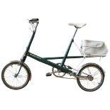 A CLASSIC MOULTON F-FRAME SERIES 1 DELUXE BICYCLE in metallic green with chrome back struts,
