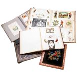 A VICTORIAN ALBUM CONTAINING A COLLECTION CHRISTMAS CARDS another album containing various 19th
