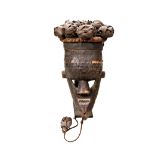 A SALAMPASU KASANGU MASK FROM THE DEMOCRATIC REPUBLIC OF CONGO with copper facial appliques and