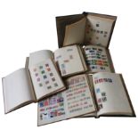 FIVE STAMP ALBUMS, STOCK BOOK AND LOOSE STAMPS