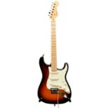 AN AMERICAN DELUXE SERIES 2007 FENDER STRATOCASTER NO. DZ7175654 three colour sunburst with maple