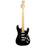 A FENDER LTD EDITION PLAYER STRATOCASTER 'DOUBLE BLACK' with maple neck and tremolo, Fender black