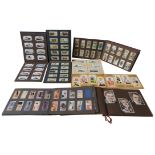 EIGHT VINTAGE CIGARETTE CARD ALBUMS, CHIX BUBBLEGUM CARD ALBUM AND A QUANTITY OF LOOSE COLLECTOR'S