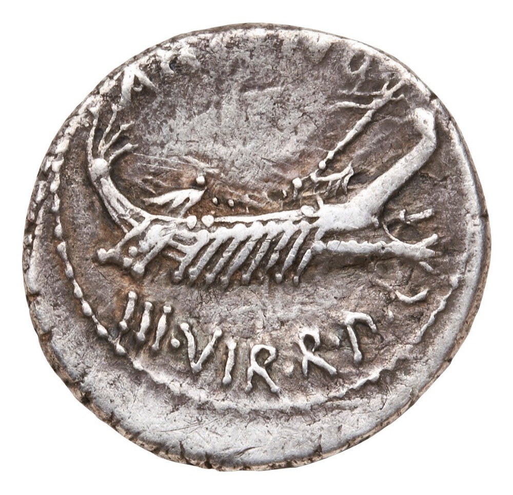 MARK ANTONY ROMAN REPUBLIC LEGIONARY LEG XVII AR DENARIUS, a good example PROVENANCE: A Good Private - Image 2 of 2