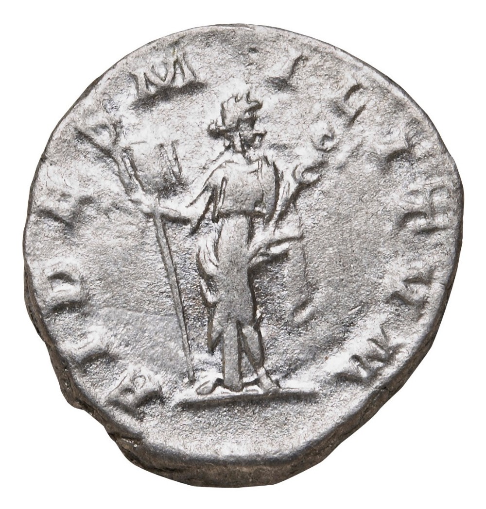 ELAGABALUS (218-222) AR DENARIUS Fides Standing with military standards IMP ANTONINVS AVG. - Image 2 of 2