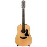 A TALYOR 150E 12 STRING ACOUSTIC /ELECTRIC GUITAR with sitka spruce top, walnut sides and back
