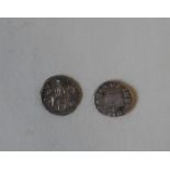 FAUSTINA JUNIOR AND CONCORDIA SEATED AG DENARIUS and another, possibly Crispina PROVENANCE: A Good