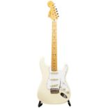 A FENDER JIMI HENDRIX EDITION STRATOCASTER Olympic white with maple neck, with three Pure Vintage ’