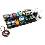 A CUSTOM GUITAR PEDAL BOARD COMPRISING 17 PEDALS including an MXR Phase 90, Boss Compressor