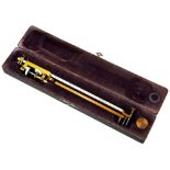 AN AMSLER PROPORTIONAL POLAR PLANIMETER SERIAL NO. 61937, LATE 19TH CENTURY, CASED. 30.5 cms long (