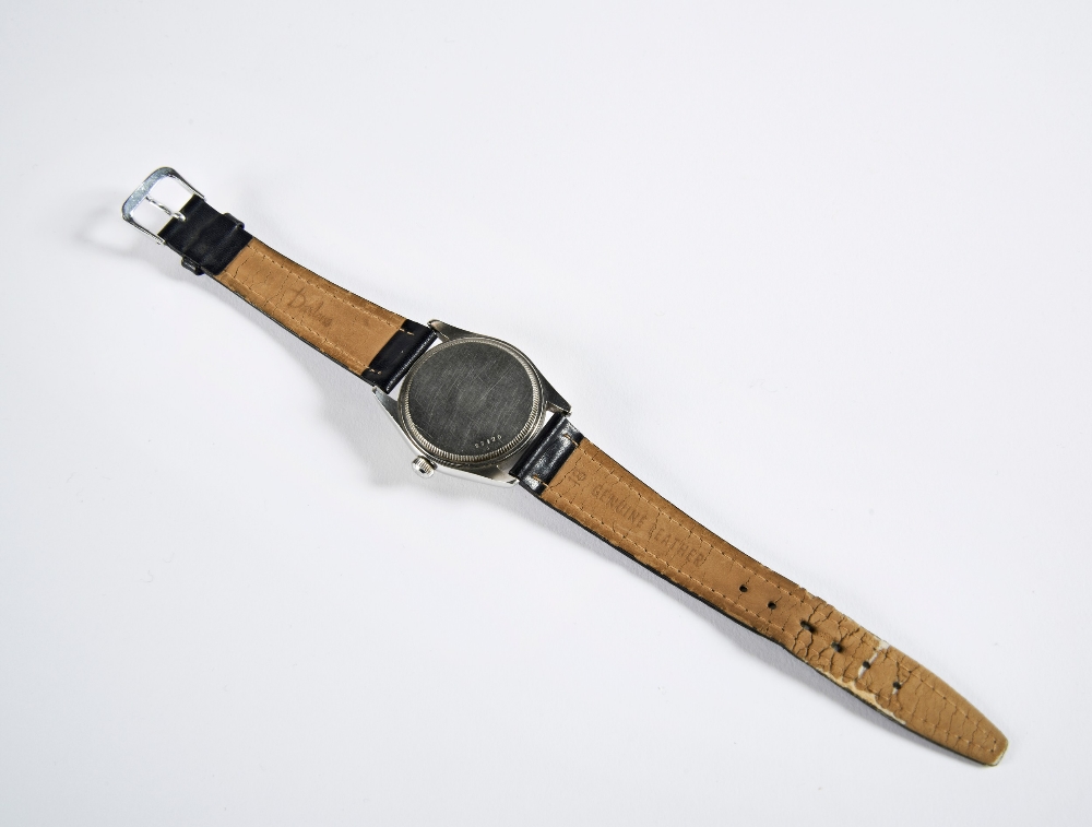 A VINTAGE TUDOR OYSTER STEEL WRISTWATCH with peach coloured dial gold Arabic numerals, screw down - Image 2 of 2