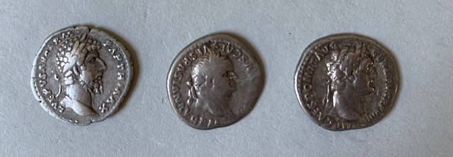 DOMITIAN (81-96) AR DENARIUS SECULAR GAMES ISSUE AD 88 a Vespasian AR Denarius and two other AG