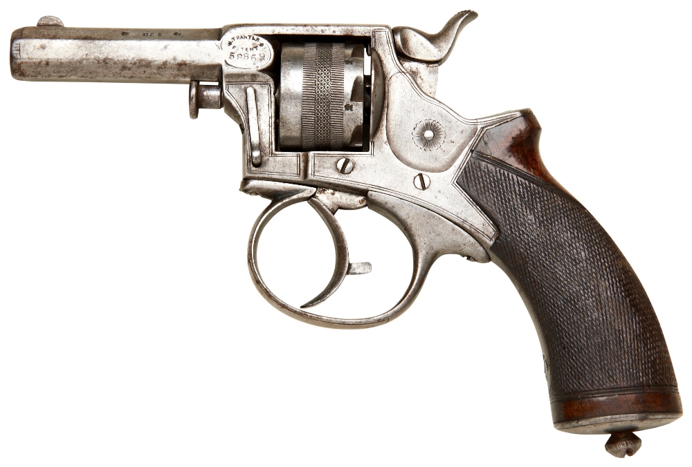 A TRANTER PATENT RIMFIRE SEVEN SHOT REVOLVER the frame stamped ‘Tranter Patent 58869’ and