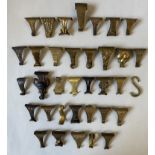 A COLLECTION OF VICTORIAN AND EDWARDIAN PICTURE RAIL HANGERS including an Art Nouveau Ruskin ceramic