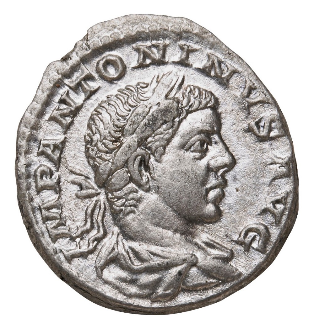 ELAGABALUS (218-222) AR DENARIUS Fides Standing with military standards IMP ANTONINVS AVG.