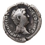 HADRIAN (117-138) AR DENARIUS with Salus feeding a serpent on the obverse PROVENANCE: A Good Private