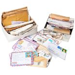 A LARGE QUANTITY OF BRITISH POSTAL ENVELOPES mostly from the 1950s, together with postcards and