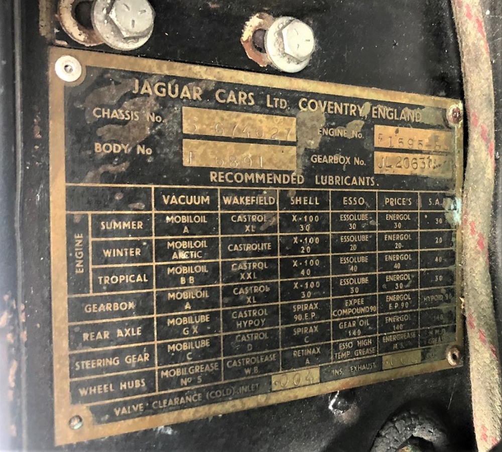 1954 JAGUAR XK120 SE OTS ROADSTER Registration: 476 UYN                      Chassis Number: S674627 - Image 19 of 19