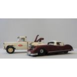 A 1960'S TONKA JEEP TOW TRUCK AND A 'LUCKY' VINTAGE FRICTION TOY CAR