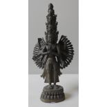 A CAST BRONZE FIGURE OF TIBETAN DEITY, possibly Avalokitesvara, 62 cm high