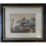 A HUMOUROUS 19TH CENTURY WATER COLOUR OF TWO BOYS AND A HORSE, unsigned, with Hampton & Sons, Pall