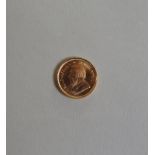 A 22CT GOLD 1/10 KRUGERRAND COIN, 1980, 3.4 grams