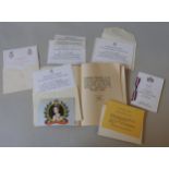 A SELECTION OF INVITATIONS TO EVENTS AT BUCKINGHAM PALACE AND WINDSOR CASTLE, along with a
