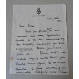 A HANDWRITTEN SIGNED LETTER FROM PRINCE CHARLES, to the Royal Household, regarding a piece of