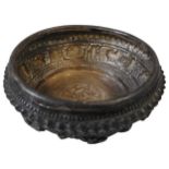 A LAOS SILVER BOWL, early 20th century, ornate repousse decoration, 10 cm diameter