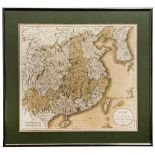 JOHN CARY'S NEW MAP OF CHINA  DATED 1801 framed, 51cm wide, 47cm high; together with another