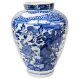 LARGE JAPANESE ARITA BLUE AND WHITE OCTAGONAL JAR EDO PERIOD, CIRCA 1700 the sides painted with a