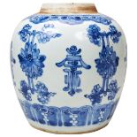 BLUE AND WHITE GINGER JAR QING DYNASTY, 19TH CENTURY the baluster sides decorated in tones of