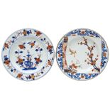 TWO CHINESE EXPORT IMARI DISHES QING DYNASTY, 18TH CENTURY one decorated with flowers issuing from