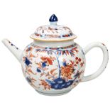 CHINESE EXPORT IMARI TEAPOT KANGXI PERIOD (1662-1722) the baluster sides and cover painted with