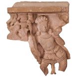 A SANDSTONE RELIEF FRAGMENT OF A BODHISATTVA CIRCA 11TH/13TH CENTURY, Uttar Pradesh or Rajasthan,