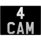 CHERISHED REGISTRATION "4 CAM" "4 CAM", the term synonymous with the high watermark of both