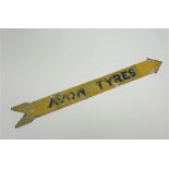 AVON TYRES DOUBLE SIDED ENAMEL SIGN Mid 20th Century sign, in original condition, showing signs of