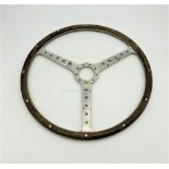 ORIGINAL 17" JAGUAR D-TYPE STEERING WHEEL From the estate of Mr. Chris Smith of Westfield Sports